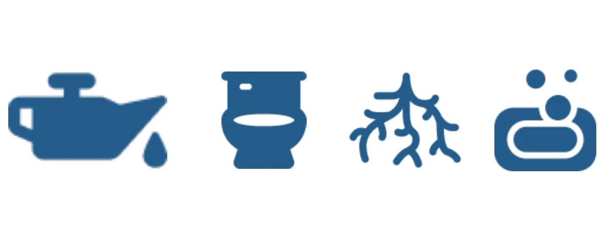 Illustration of household drains connected to a main sewer line
