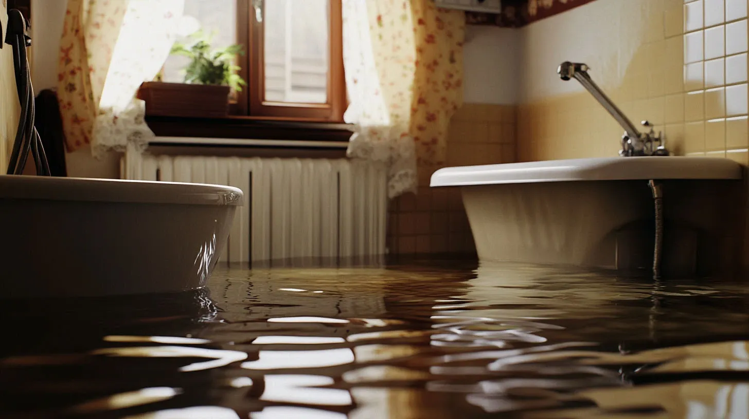Sink with standing water caused by a clogged drain